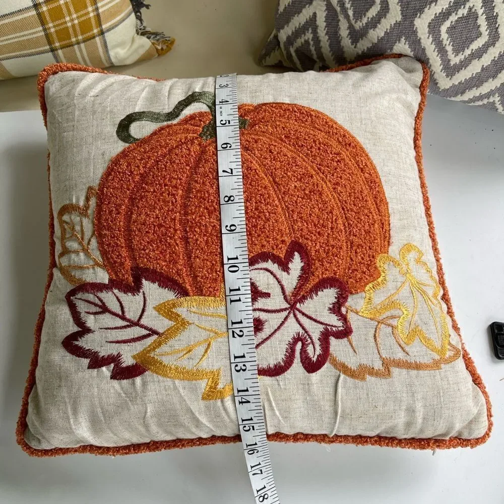 Secret Celebrity | Natural Autumn Pumpkin Throw Pillow NWT